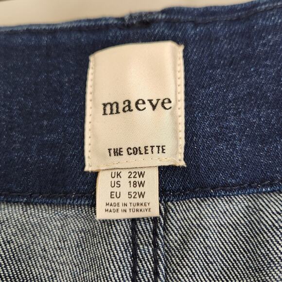 Maeve Anthropologie The Colette Wide Leg Cropped Pant Sequin Denim Plus Size 18 - Picture 8 of 10